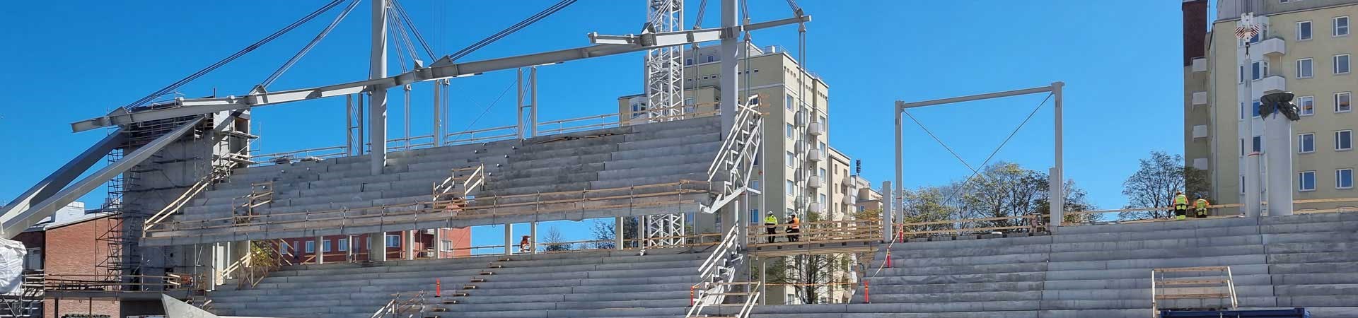 Palkittu stadion on betonirakentamisen mallikappale